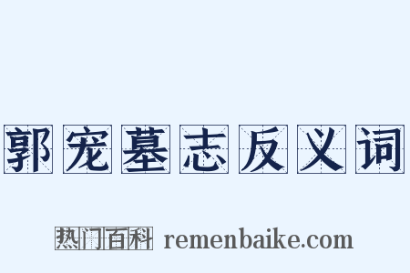 郭宠墓志反义词是什么意思的图片